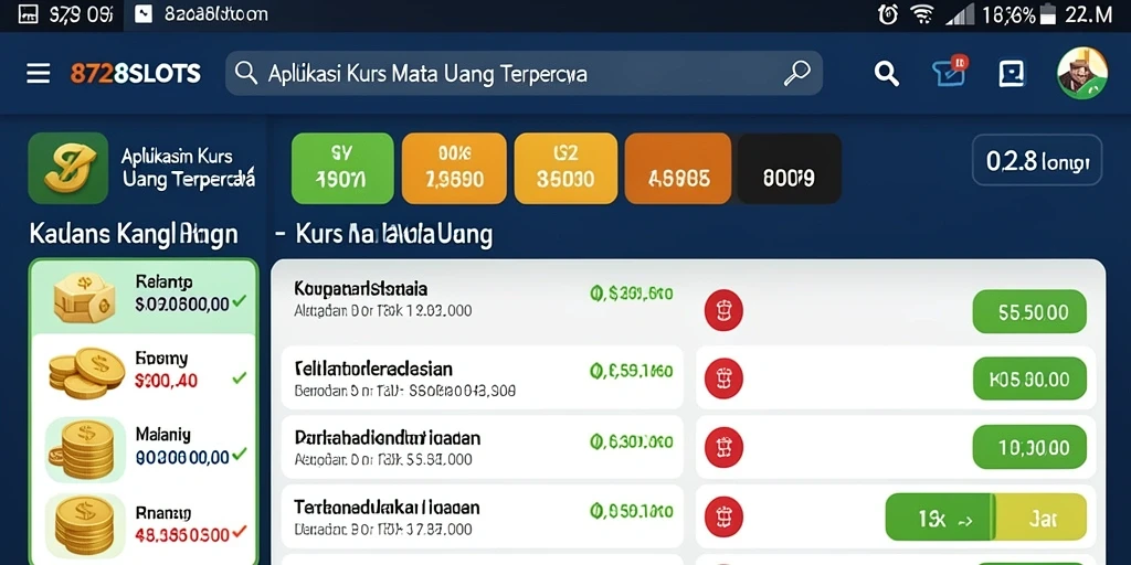 Antarmuka pengguna aplikasi kurs mata uang 8728SLOTS.
