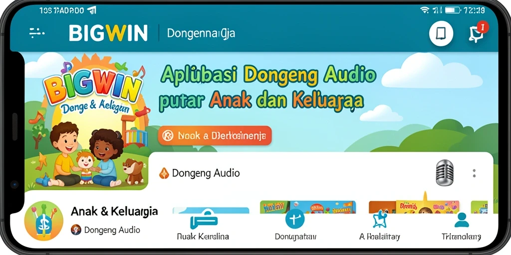 Tampilan antarmuka intuitif dari aplikasi Dongeng Audio.