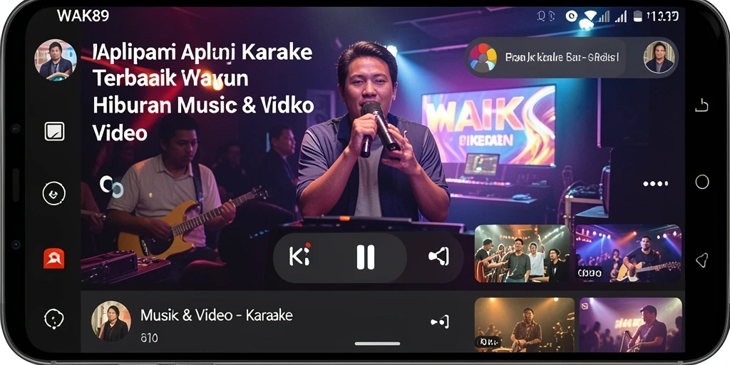 Tampilan antarmuka WAK89 dengan berbagai fitur Karaoke.
